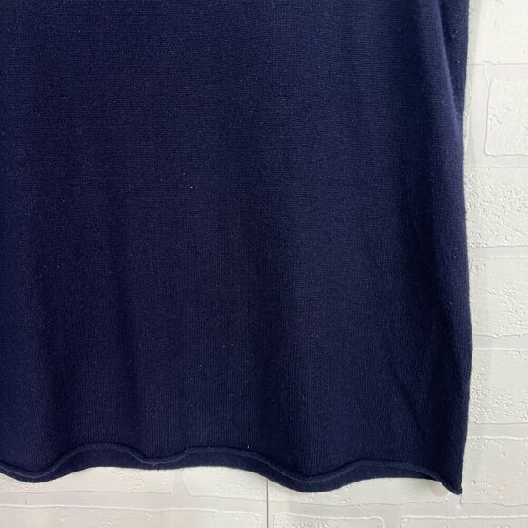 Eileen Fisher Womens Top size Petite Medium Navy Blue Silk Cashere blend - Picture 2 of 10